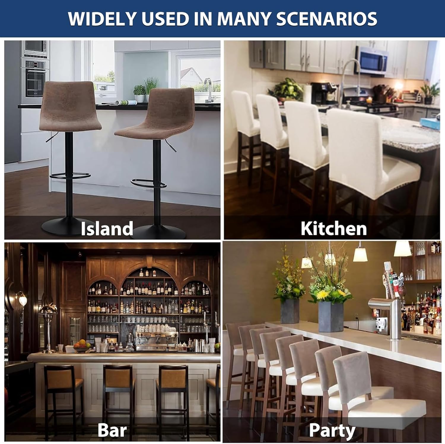 Lellen Bar Stool Chair Covers Set of 4，Jacquard Bar Stool Cover Barstool Covers Slipcovers Stretch Bar Stool Covers with Backs Bar Stool Protector Covers for Kitchen Dining Room Counter Island