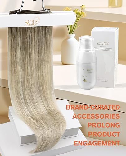 Miniatura 56 de Sunny Hair Extensiones de cabello humano de color marrón para coser, extensiones de cabello humano real, color marrón oscuro, ombré, marrón claro