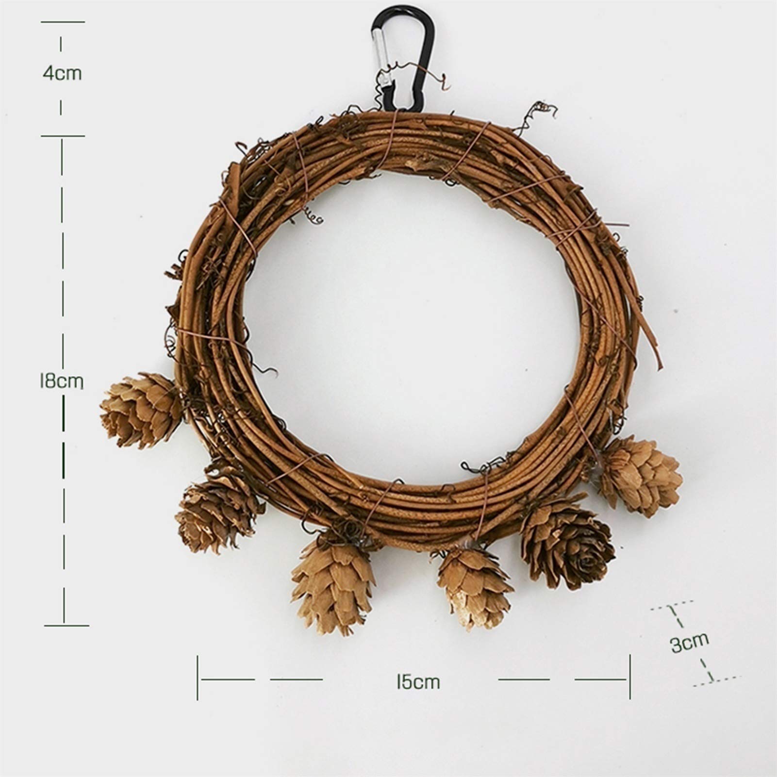 Nido per Uccelli in Rattan Intrecciato a Mano, Un Luogo di Gioco per pappagalli e canarini, può Essere Appeso 15x18 cm