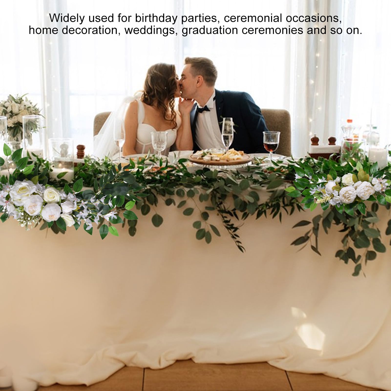 flexman Hochzeitsbogen Blumen, Multifunktionaler Hochzeitsbogen, Künstliche Blumenarrangements, Hochzeitsdekorationen für Den Empfang, Hochzeit (Weiß)