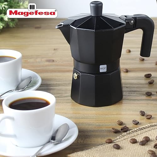 Miniatura 6 de MAGEFESA  Kenia Noir - Cafetera espresso para estufa, 12 tazas20 onzas, haz tu propio café italiano en casa con esta olla de café cubano de aluminio