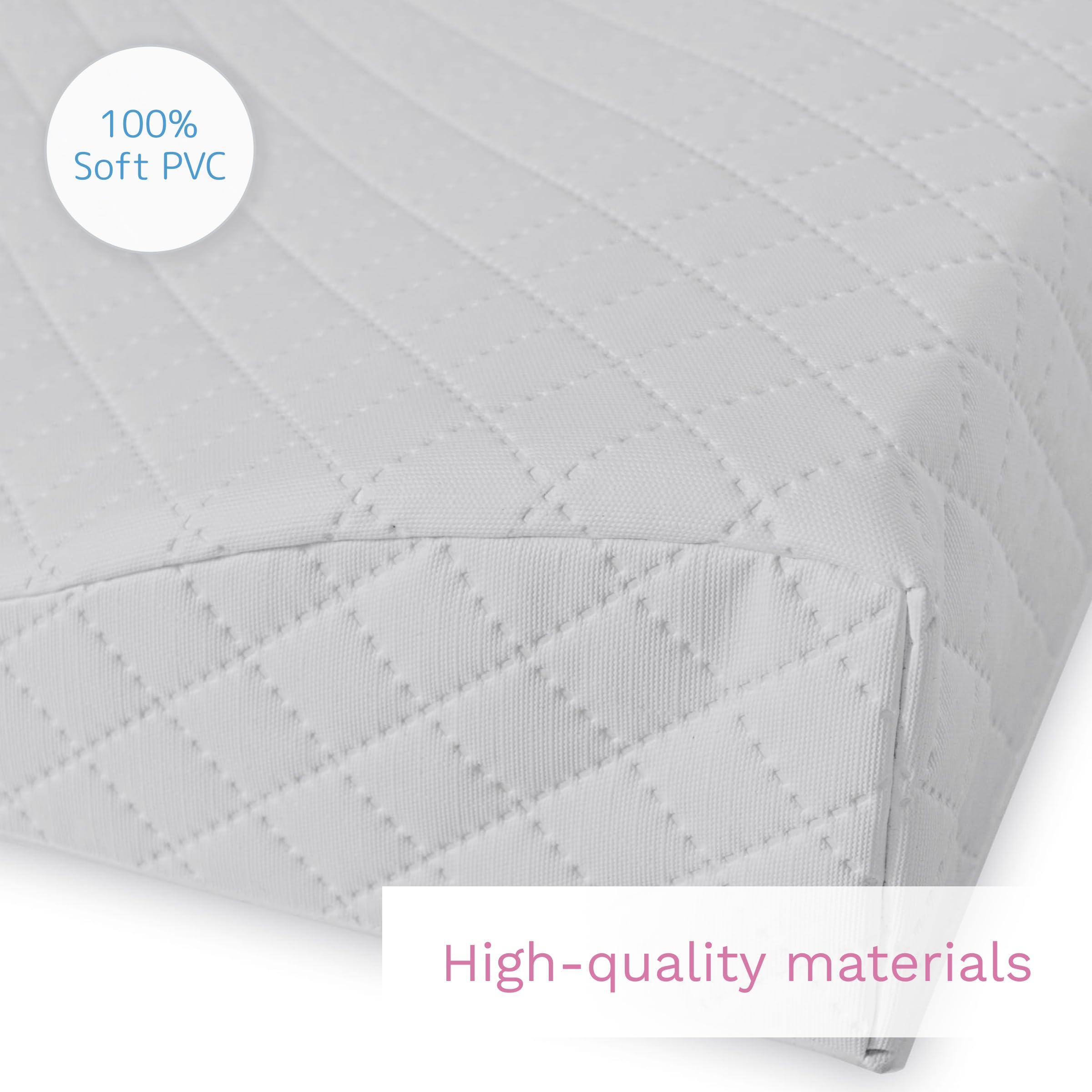 Soft Base Newborn Baby Changing Unit Mat with Raised Edges 50x70 cm (Caro Grey) — view 5