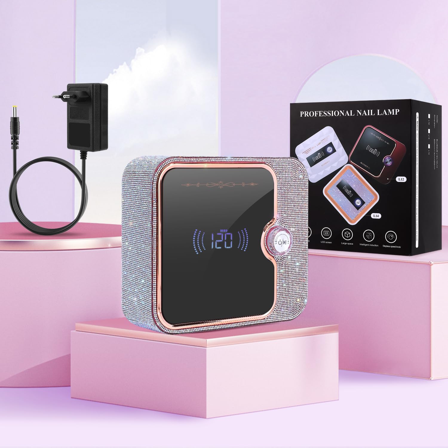 Lámpara Ultravioleta de Uñas, Recargable, Lámpara de Curado de Secado Rápido de Uñas, Lámpara Ultravioleta de Esmalte de Uñas de gel, Adecuada para Salones y Hogare