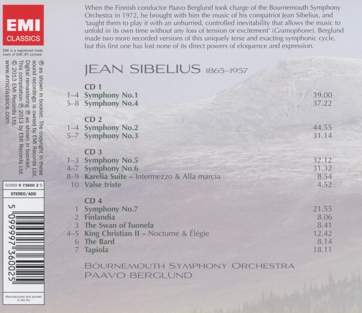 Jean Sibelius : Intégrale des Symphonies, Poèmes symphoniques