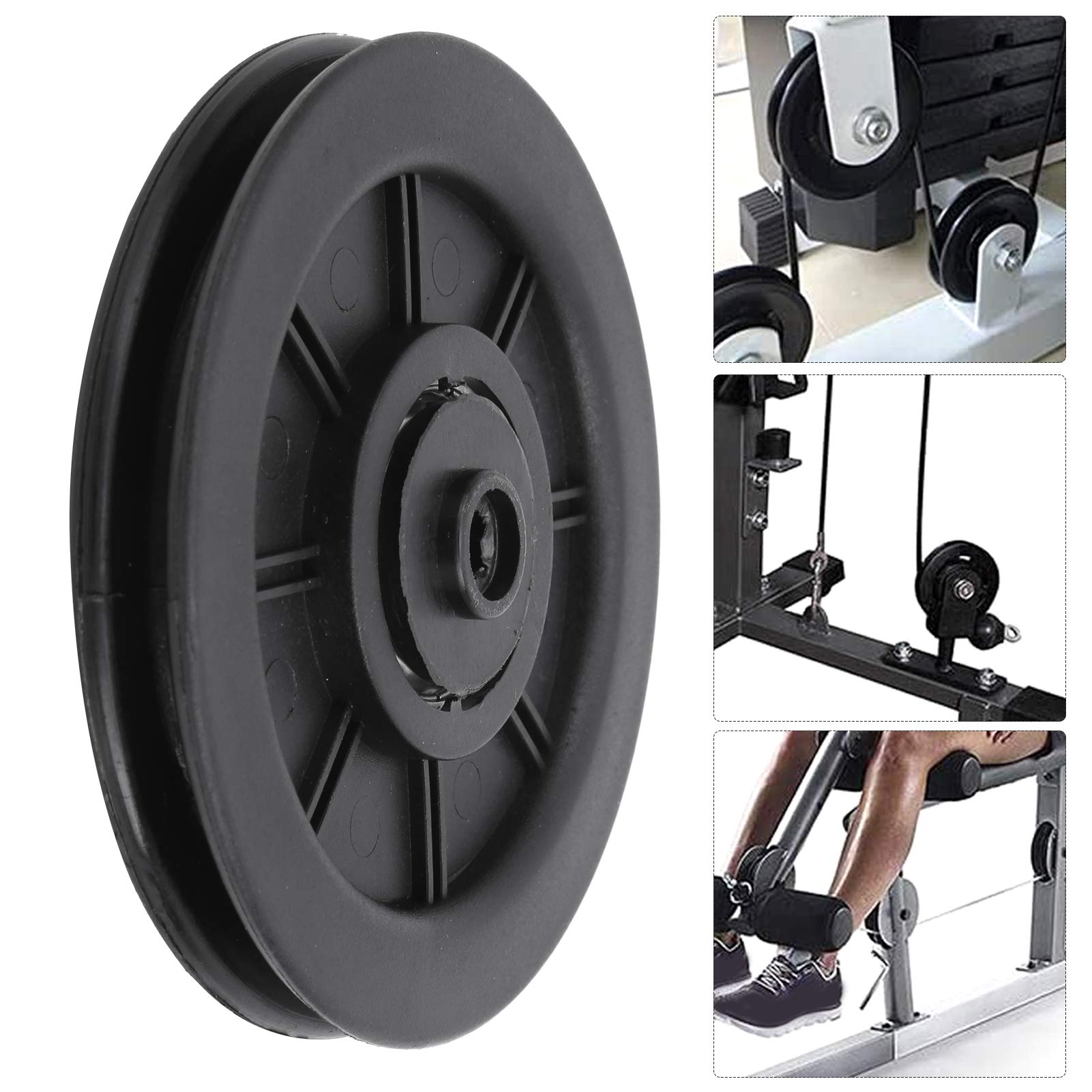 Lot de 10 roues de poulie à roulement en nylon, diamètre extérieur de 100 mm avec alésage intérieur de 10 mm, roue de poulie de roulement de remplacement pour équipement