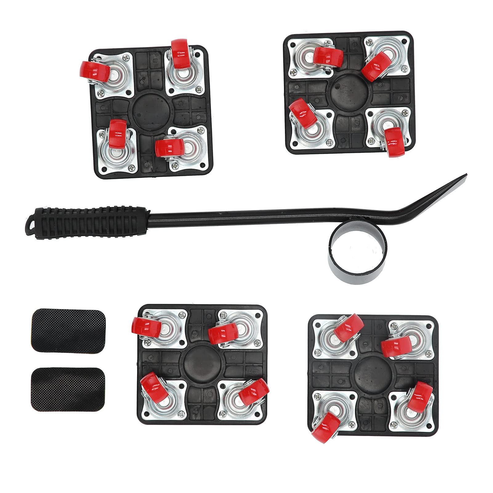 5 Pezzi Set di Attrezzi per Sollevamento Mobili Kit di Spostamento Mobili Quadrati con Ruote per Mobili per Ufficio, Divano, Armadietto, Frigorifero, Articoli Pesanti