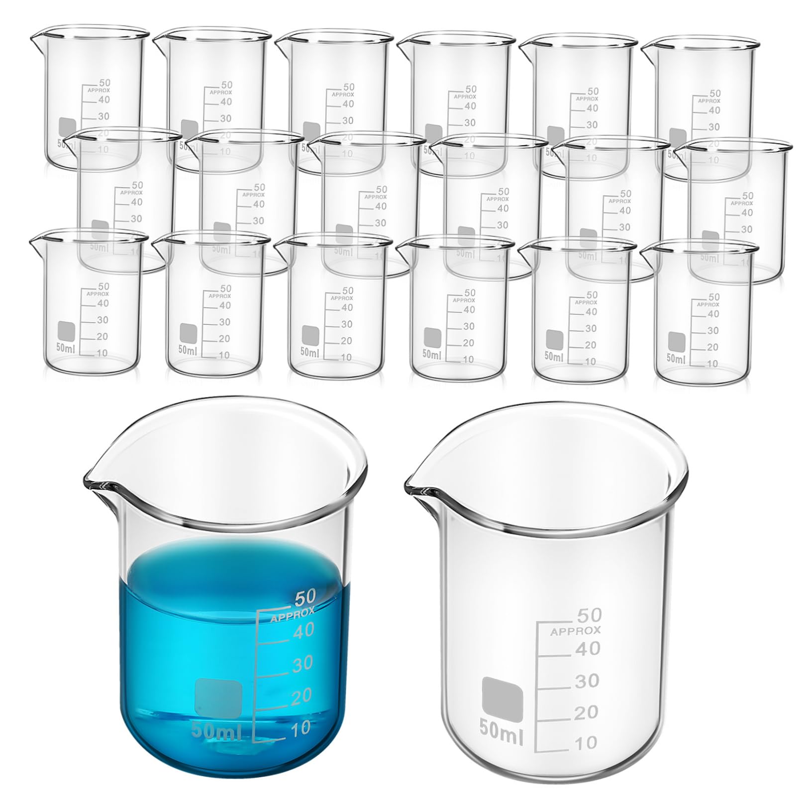 ABOOFAN 20piezas De Vidrio Transparente Probeta Graduada De Cristalería Para Experimentos Científicos De Suministros De