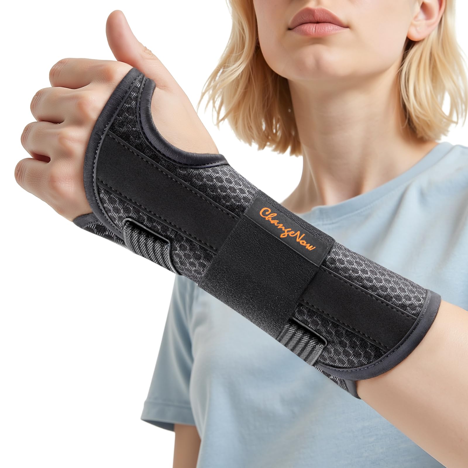 Carpal Tunnel Wrist Brace for Women Men Ultra Breathable Upgraded Support Night Wrist Support with Metal Splints Fit