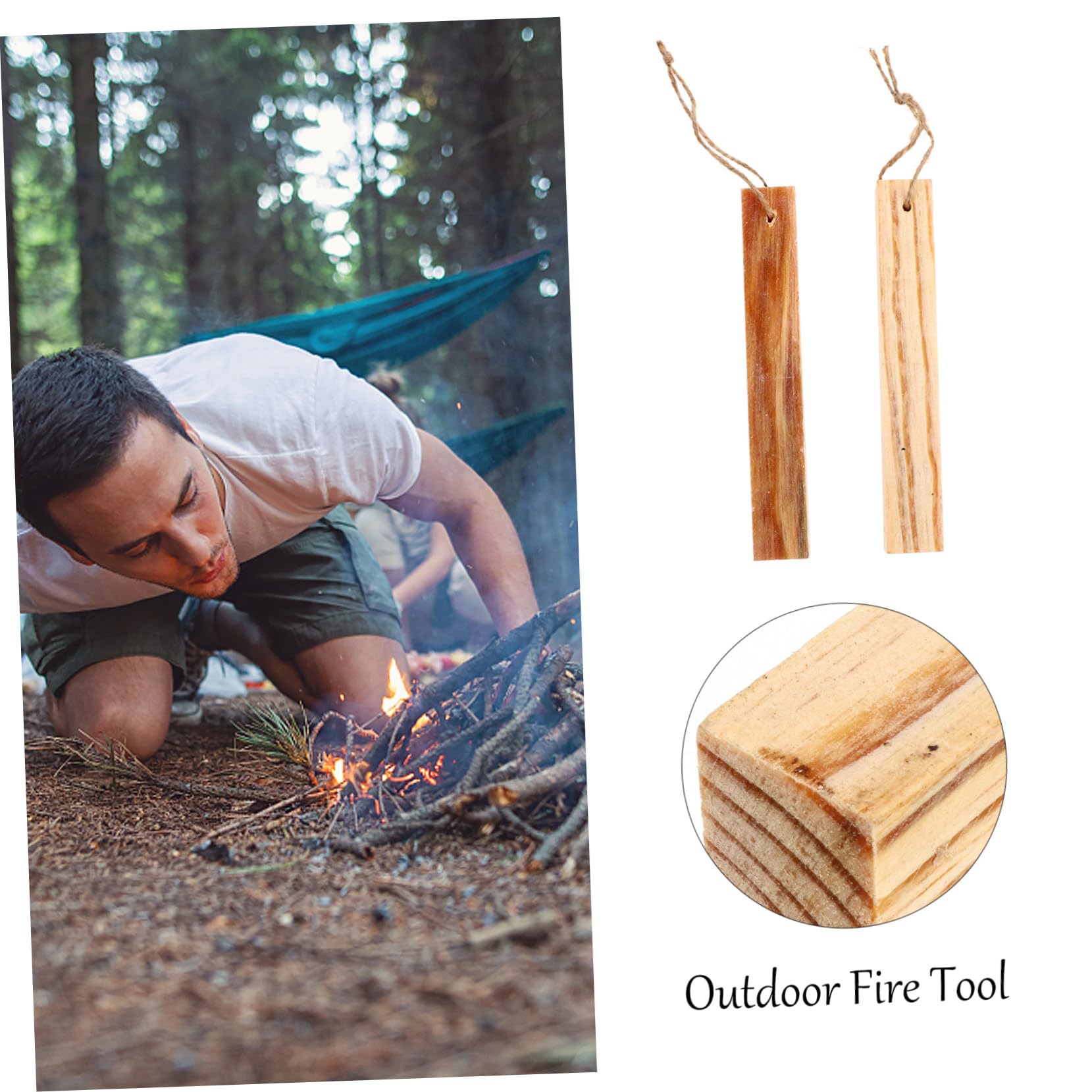 BESPORTBLE 6 Pièces Kit de Bâtons Allumage de Feu Bois pour Camping et Survie Allume-feu Extérieur et Léger pour Barbecue Cuisson et Randonnée Plein Air