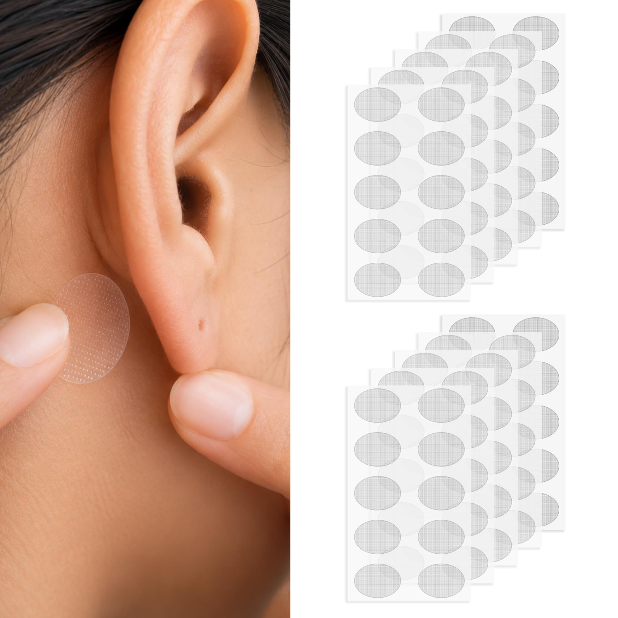 100pcs earlobe support patches | invisible ear stickers for heavy earrings, jhumkas & large ear holes | secure lift tape for earlobe protection, support, comfortable & discreet daily wear all day use | invisible transparent