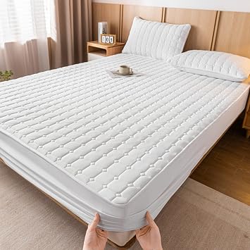 Elastic Fitted Mattress Protector - Bedding Quilted Fitted matelas Pad - Mattress Cover Stretches up to 14 Inches Deep - Machine Washable Mattress TopperA,120x200x32