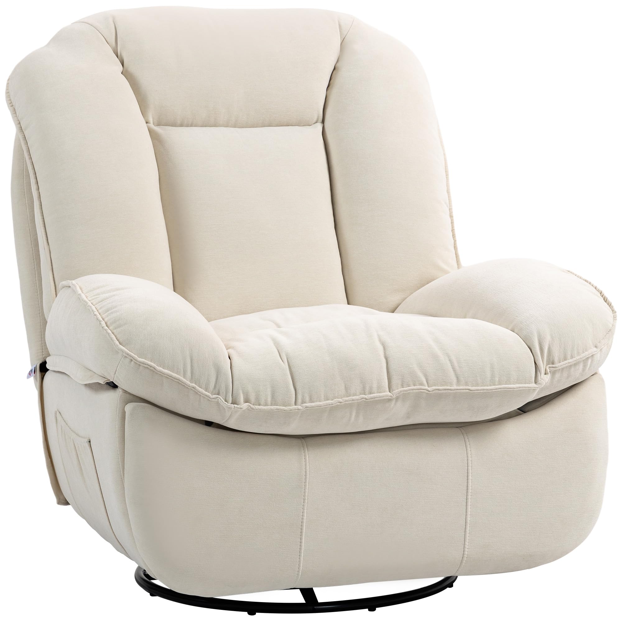 HOMCOM Relaxsessel, Fernsehsessel mit Liegefunktion, bis 150kg, Creme