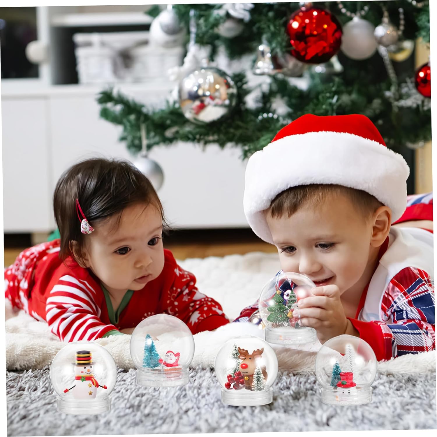INOOMP 15pcs Plastic Snow Globes with Lids for DIY Crafts Fillable Water Globes for Christmas and Valentine’s Day Home Decoration