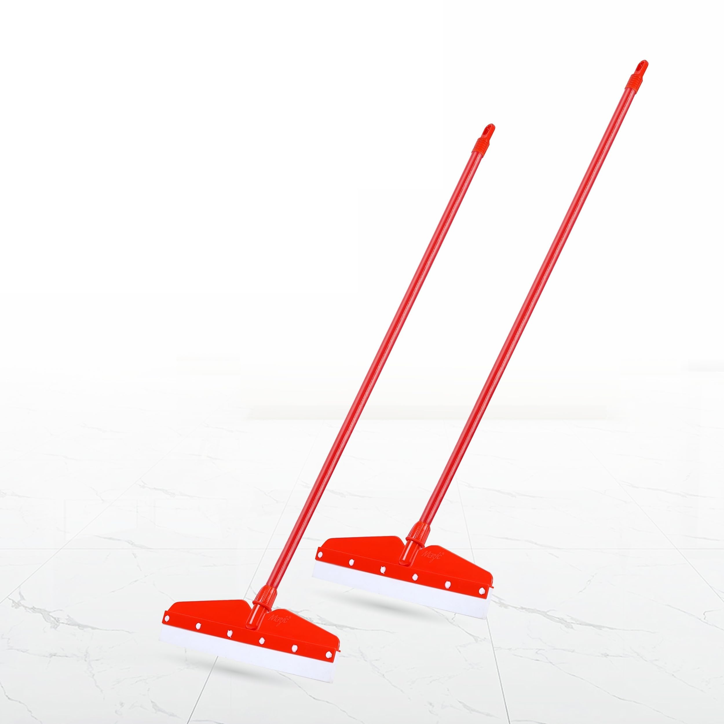 Mazic Easy Wiper for Floor Cleaning Long Handle with Wide Foam for Home Multipurpose uses Bathroom Cleaning, Water Swiping (Pack of 2, Red) (B0B7JB2WZJ) Amazon Price History, Amazon Price Tracker