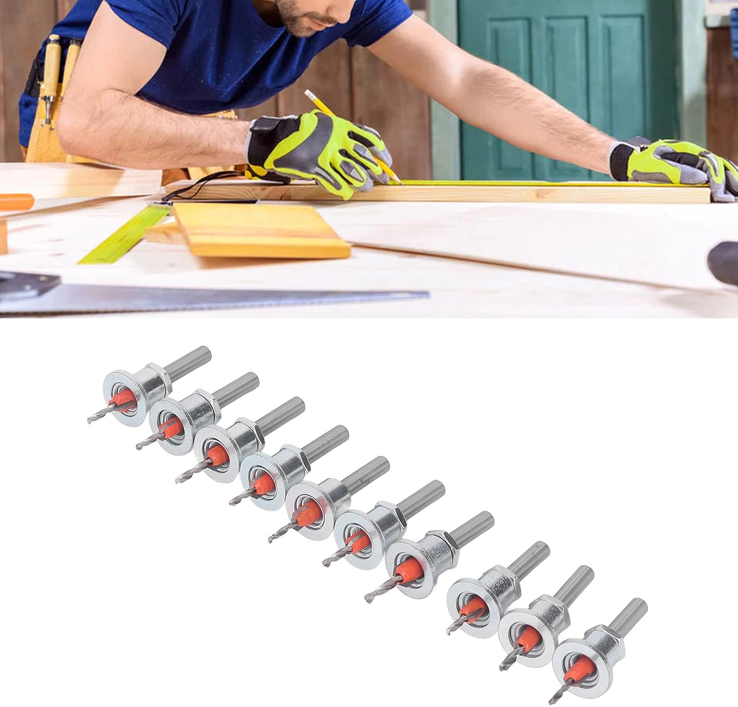 10PCS Countersink Drill Bits, Alloy Steel Tapered Countersink Bit, Efficient Chip Removal Adjustable Countersink Bit for Wood Plastic Soft Metal, ANKROYUuhnok60i7t