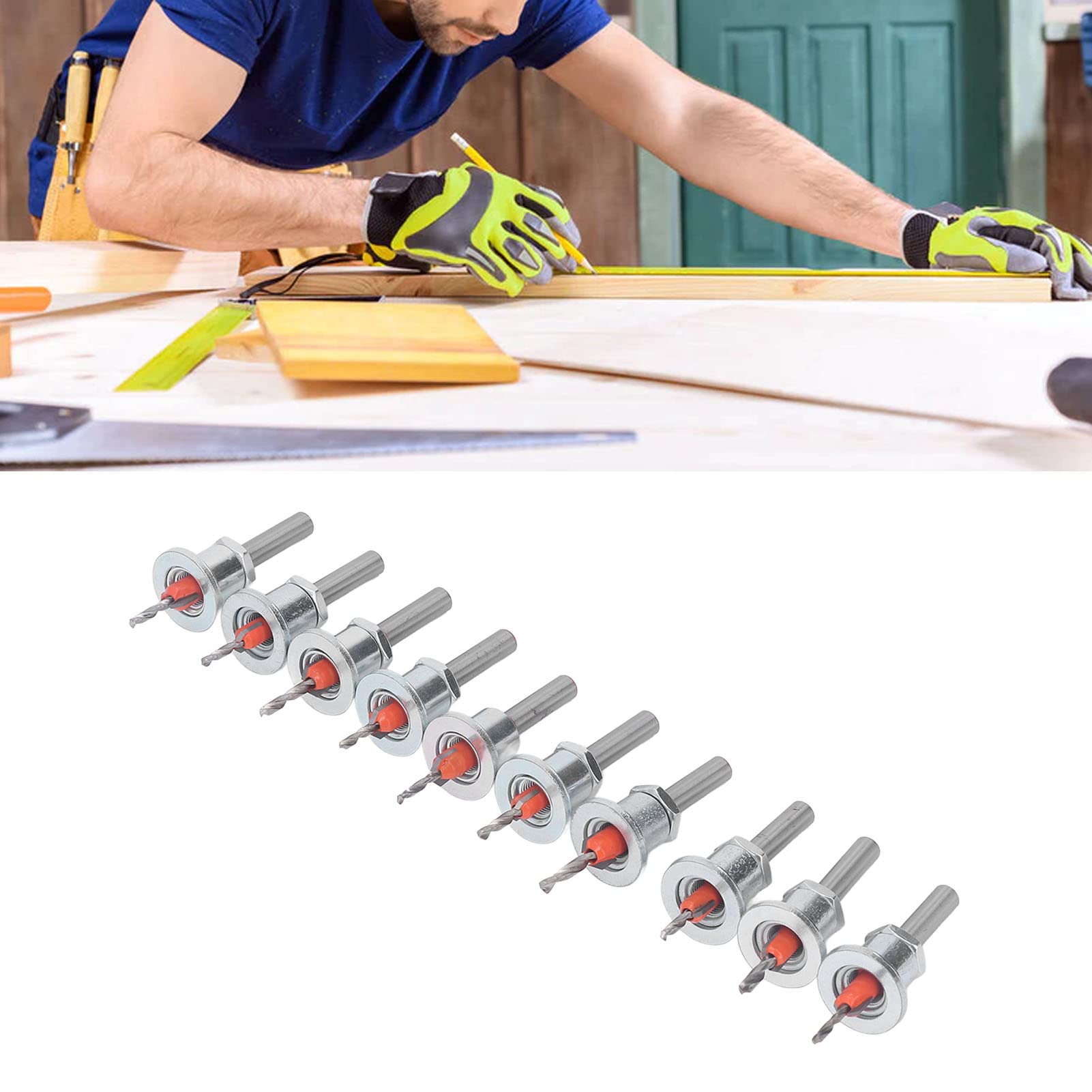 Juego de Brocas Avellanadoras Ajustables, 10 Piezas para Madera, Plástico, Metal Blando, Acero de Aleación de Alta Dureza, Características de Diseño Cónico Flexible