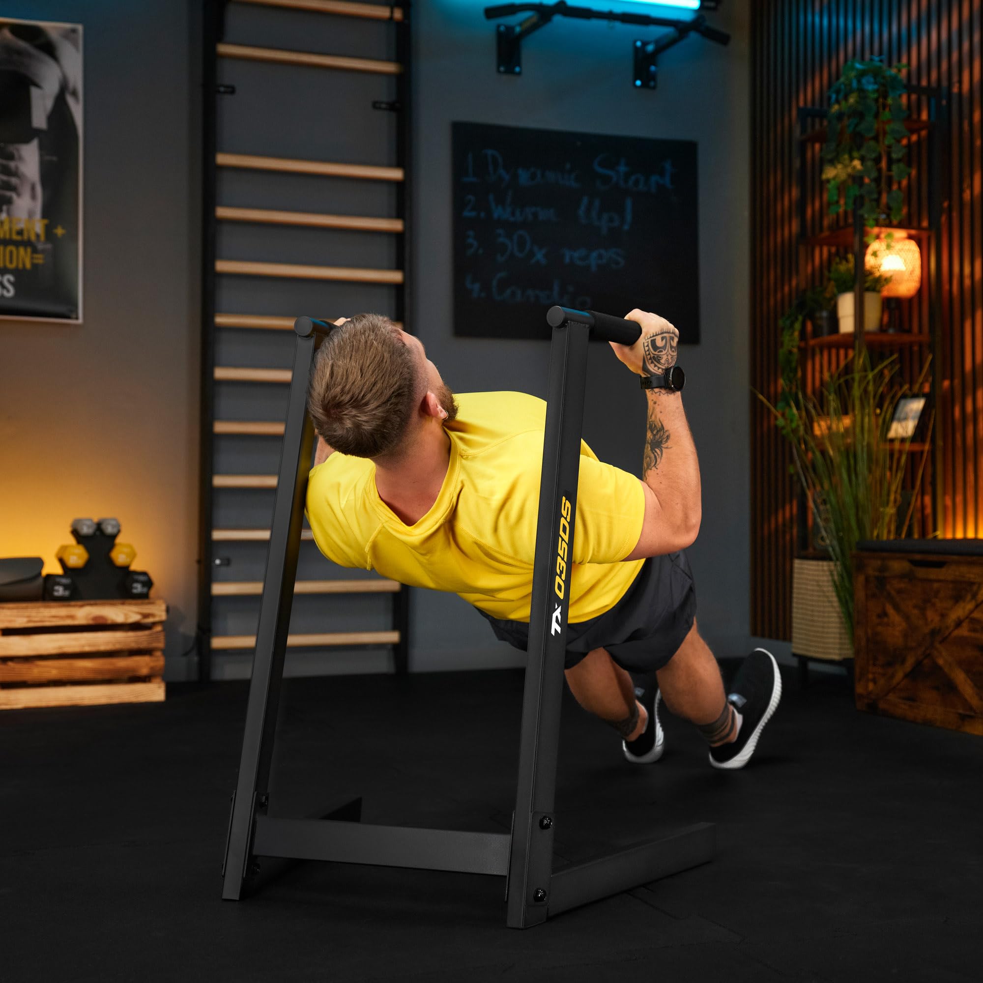 TREX SPORT Dip Barren Dip Station Push Up Dip Ständer bis 150 kg TX-035DS | Aus Stahl, Stabil & Rutschfest, Calisthenics Equipment für Dips, Bauch & Oberkörper