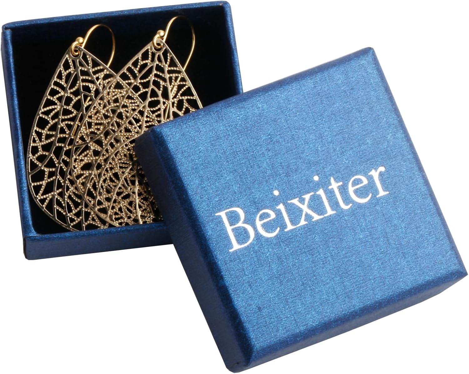 Handmade Filigree Teardrop Dangling Earrings for Women, 925 Sterling Silver Hooks Exquisite Leaf Earrings for Gift - Image 7