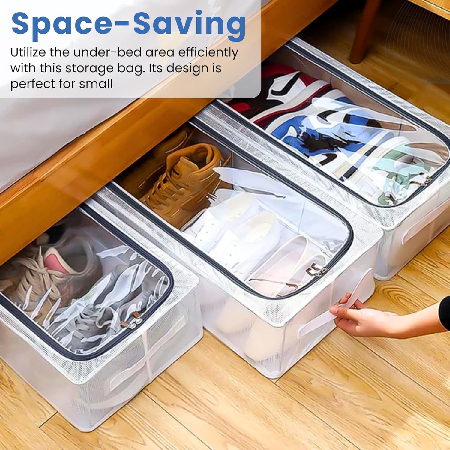 Suicune Pvc Shoe Storage Box,Waterproof & Foldable Shoe Storage Box, Shoe Organizer for Closet, Shoe Box Storage Containers, Shoe Storage Cabinet, Shoe Storage Organizer