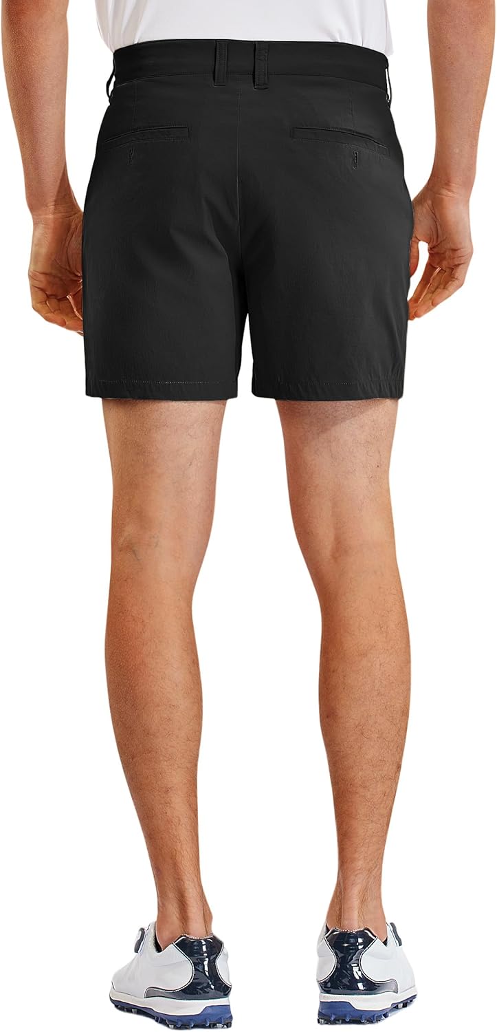 PULI Golf Shorts Men Relaxed Fit Stretch Dress Lightweight Casual Waterproof Travel Quick Dry Summer Shorts 5 Inch Inseam - Image 3