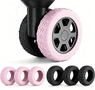 8 Pieces Luggage Wheel Covers Silicone Luggage Wheel Protectors, Quiet Wear-Resistant and Prevents Scratches Suitable for 2-2.4 Inch Swivel Wheels Anti-Noise Black Silicone Wheel Covers