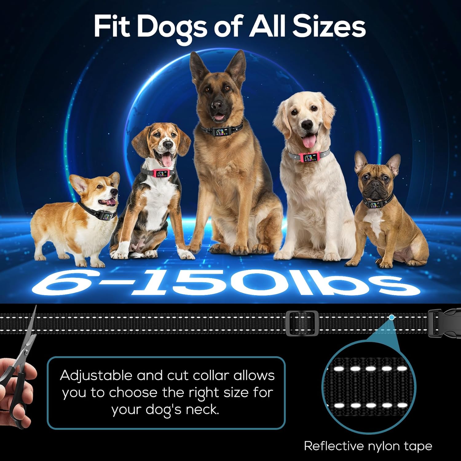 Bark Collar, 2 Pack Smart Dog Bark Collar for Large Medium Small Dogs, Anti Barking Device for Dogs Training Collar with Beep Vibration Harmless Shock, 5 Adjustable Sensitivity (Pink)