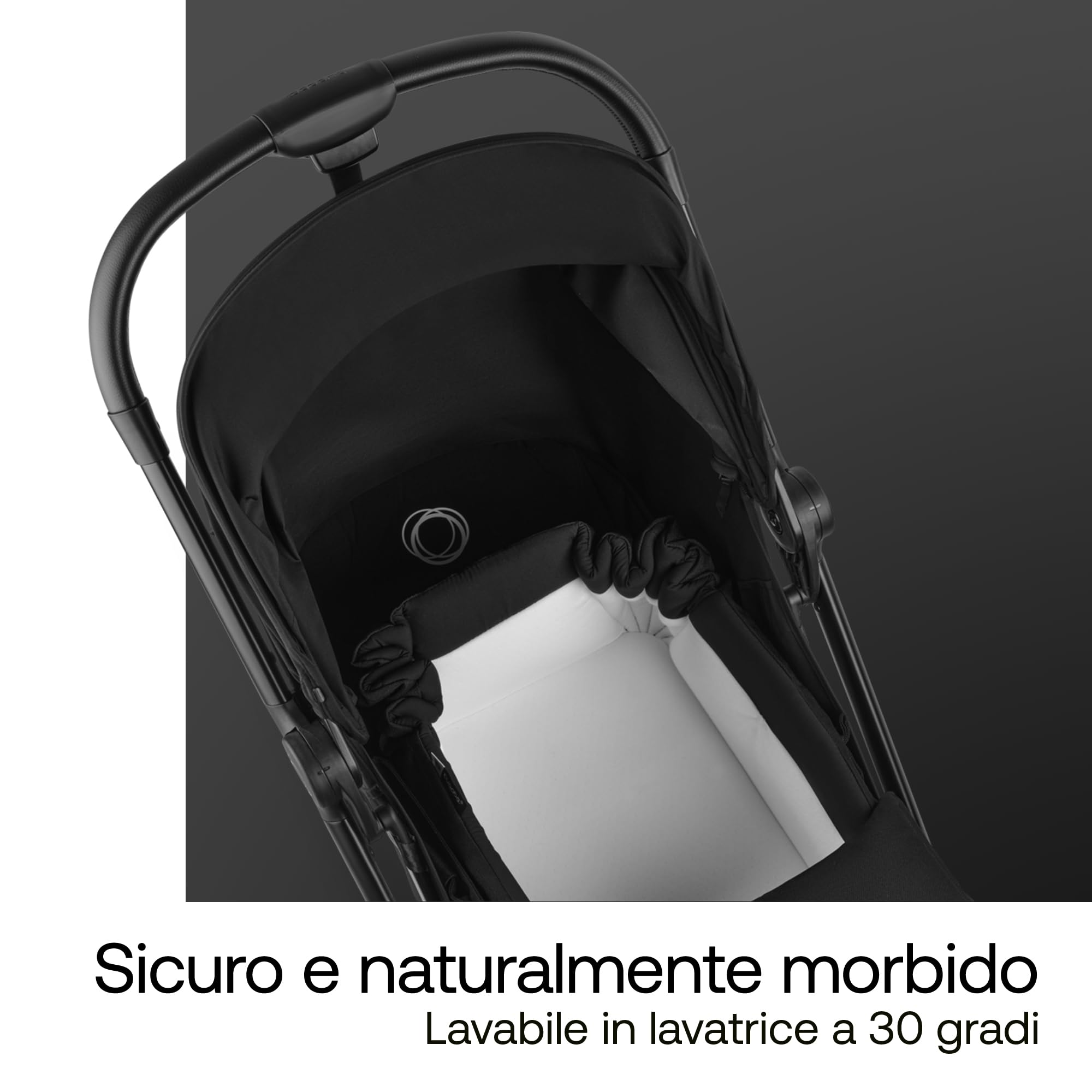 Bugaboo Baby Nest, Culla Portatile 2in1 e sacco a pelo con manici, diventa materassino di cotone e tappeto da gioco, compatibile con passeggini, reclinabile per neonati – Heritage Black