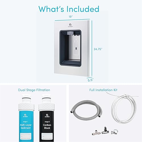 Miniatura 3 de Avalon Estación de llenado de botellas en la pared, dispensador de sensores, autolimpieza, pantalla digital de contador de botellas, filtración