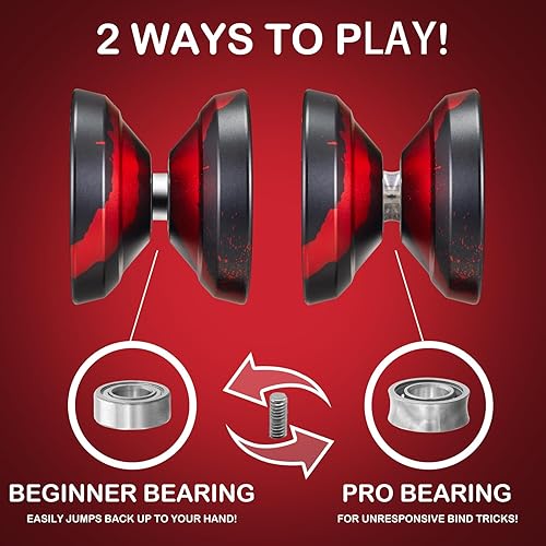 Miniatura 2 de FETESNICE Yoyo Yoyo profesional sensible de metal para niños principiantes, rodamiento Yoyo de repuesto para jugador Yoyo avanzado + herramienta de