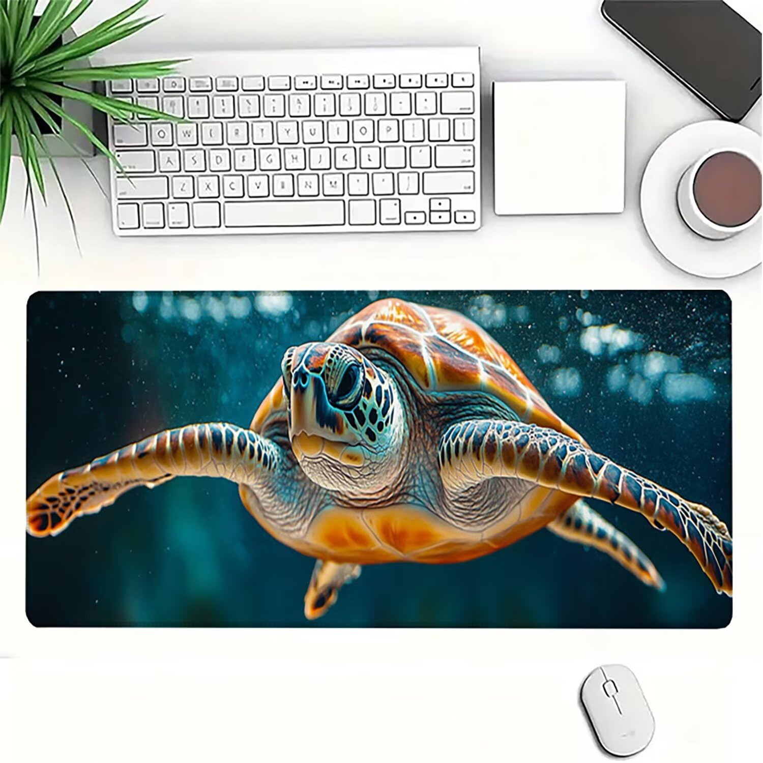 Generico Lejnlnng podkładka pod mysz do gier XXL -120 x 60 cm - wiśniowe kwiaty duża mata na biurko, wodoodporny krajobraz podkładka pod mysz z antypoślizgową gumową podstawą, do gier i biura JL-7556