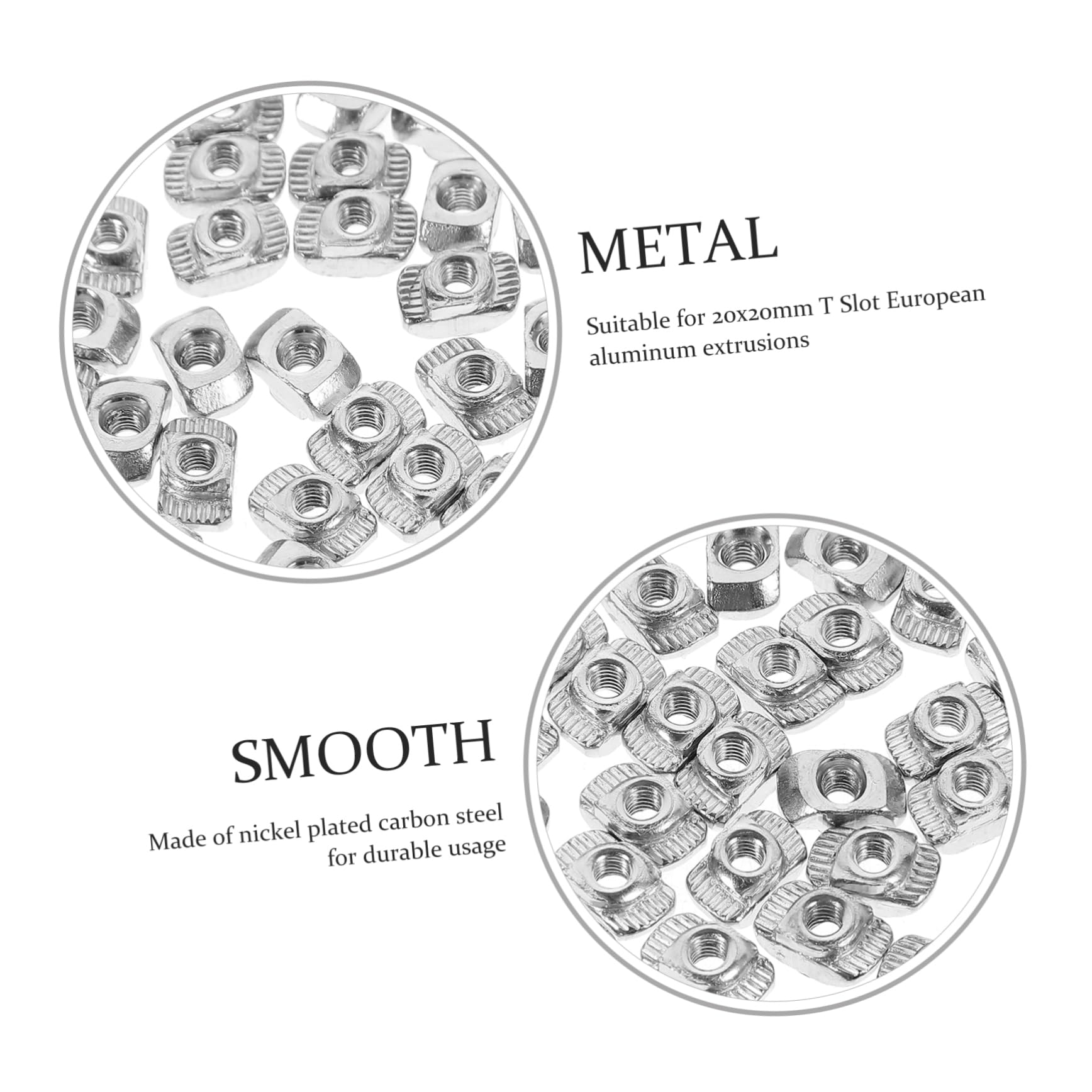 STOBAZA European Aluminum Extrusion Hardware M3x10mm Thread 100 Pcs Set Nickel-Plated Carbon Steel