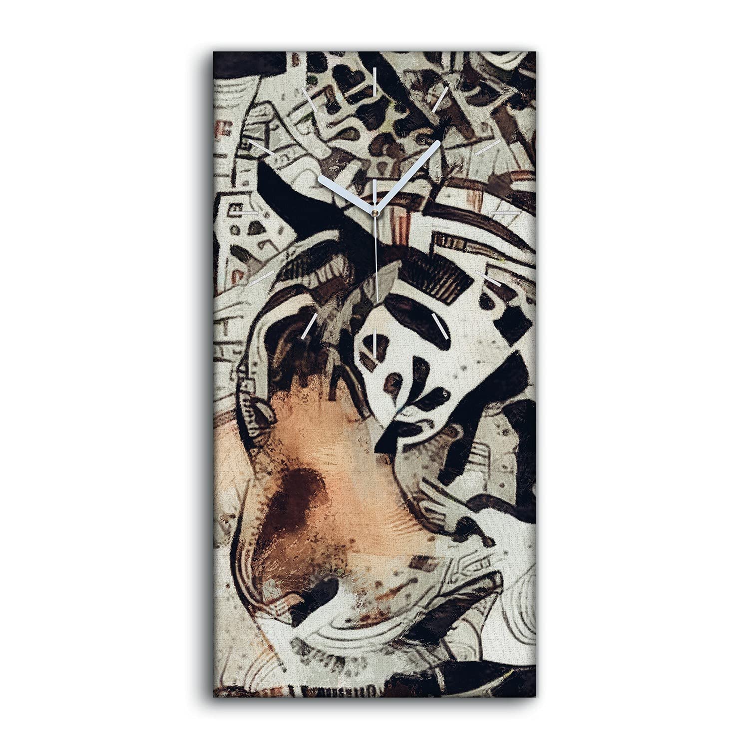 Horloge sur Toile Décoration Art Mural Moderne Image Tiger 30x60cm