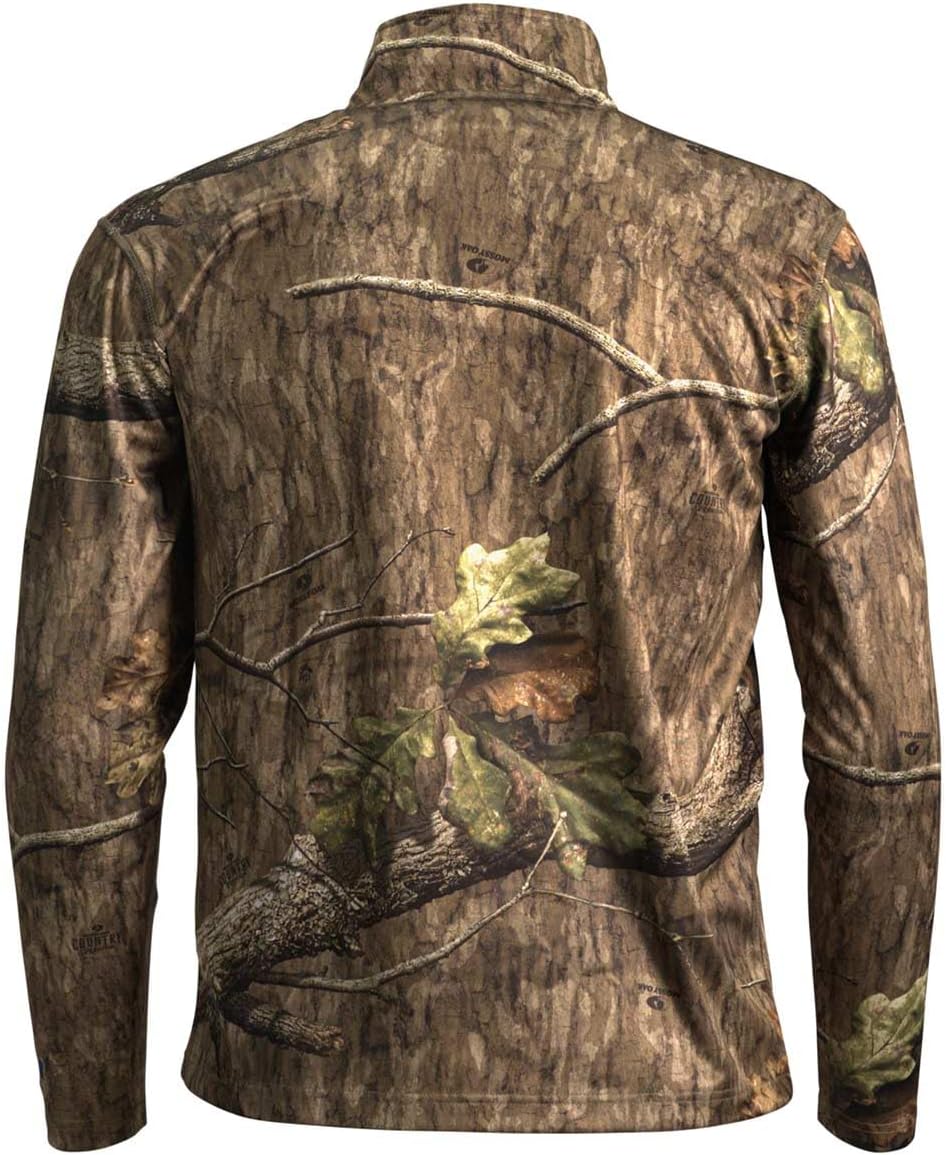 Men’s 1/4 Zip Performance Fleece Shirt – Warm Midweight Hunting Layer with Odor Control & Thumb Loops