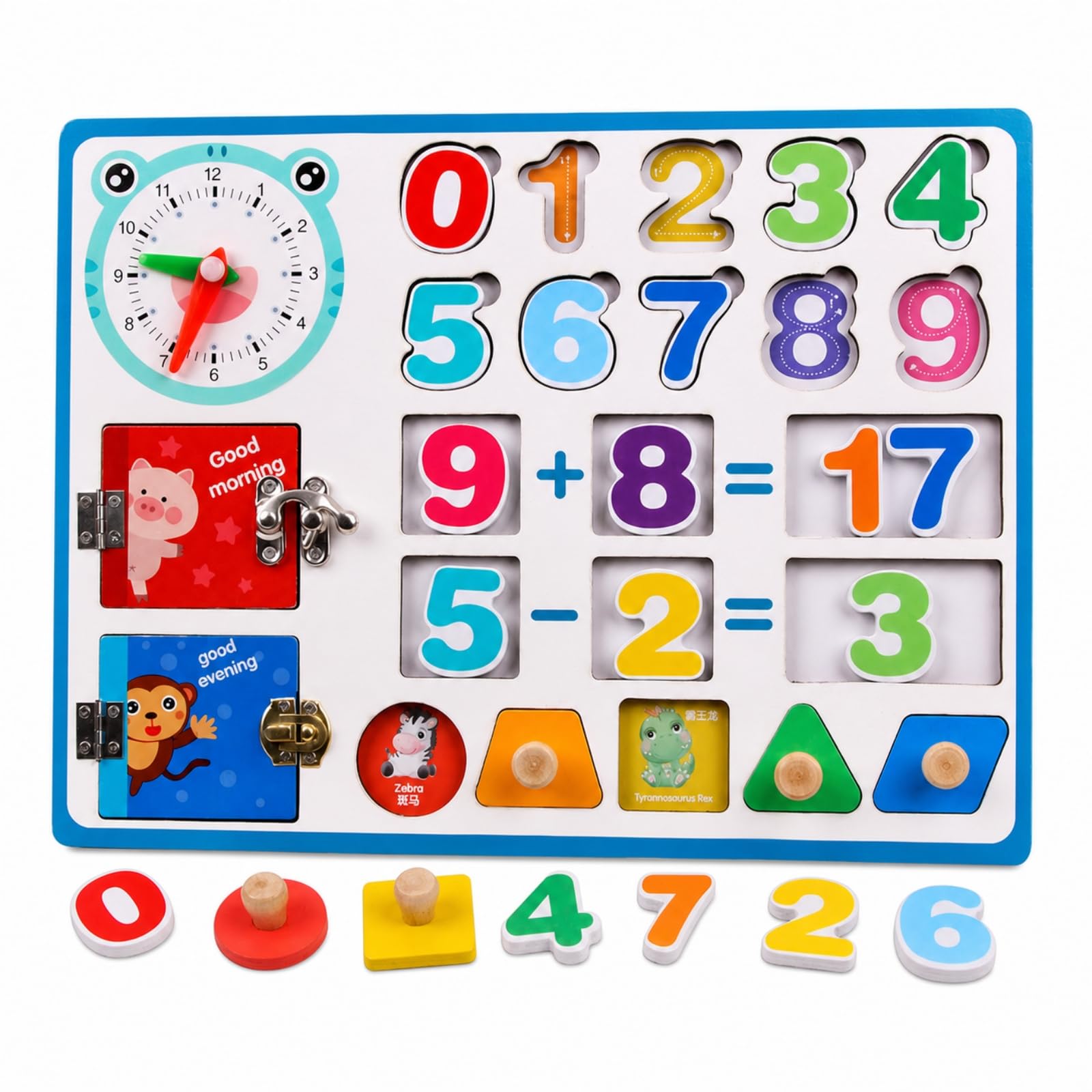 Pädagogisch motorikspielzeug Motorikbrett mit Uhr, Lernspielzeug, für Zimmer, Garten, Vorschul