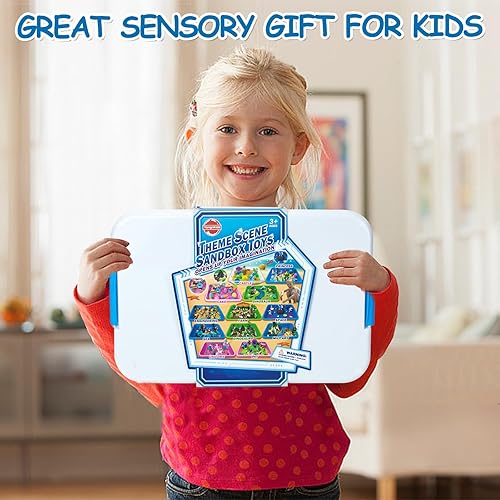 Miniatura 5 de YongnKids Cubo de arena sensorial de sirena para niños y niñas, juguetes de sirena para niños, kit de arena sensorial con molde de arena y castillo