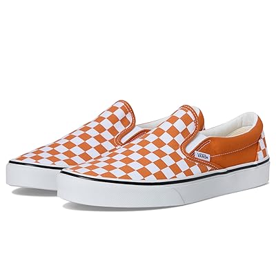 Vans Classic Slip On Checkerboard Athletic Shoes Color Theory Checkerboard Marmalade