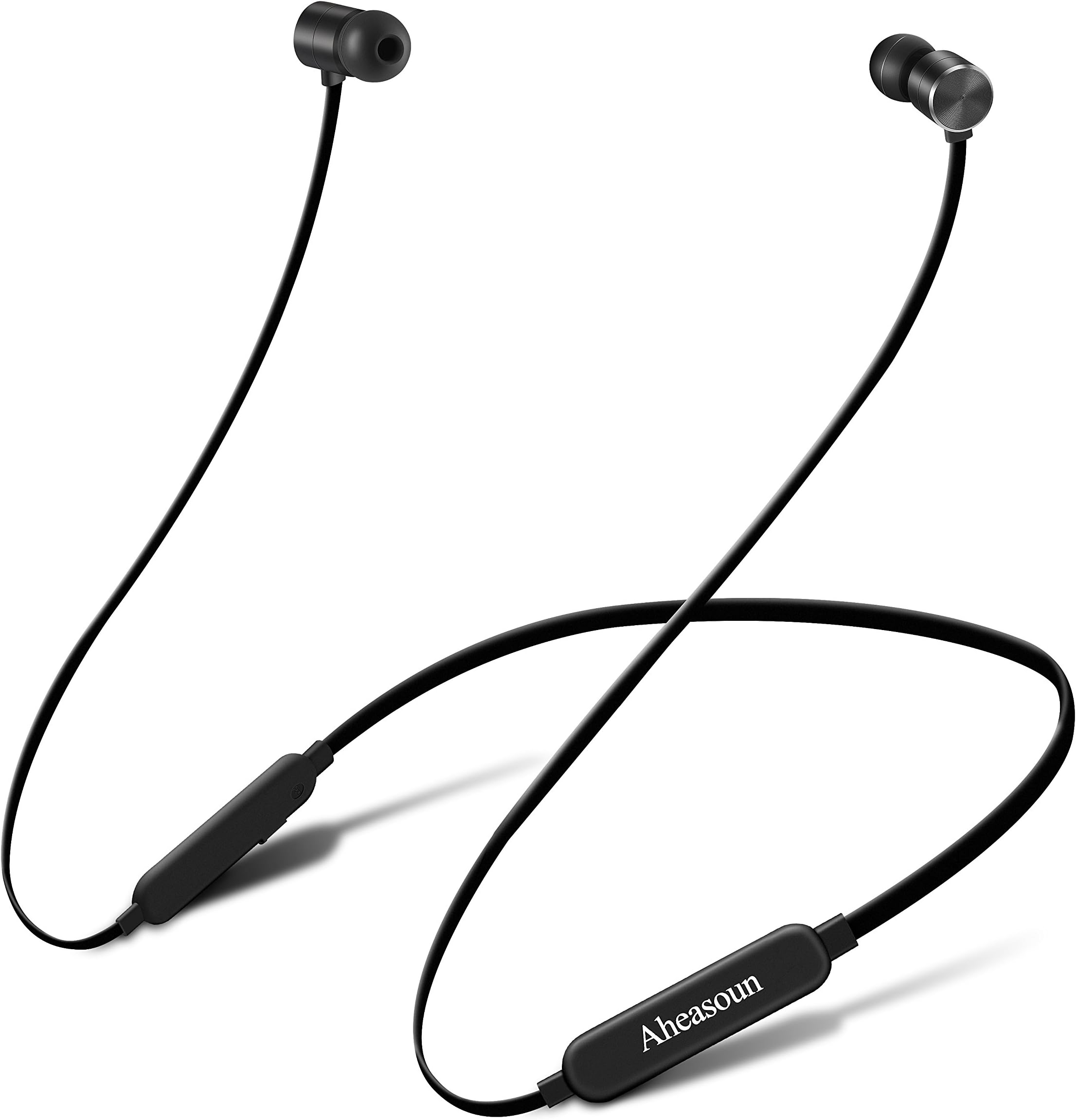 Aheasoun Wireless Headphones, IPX6 Sweatproof with Mic Neckband for Running Cycling Workout