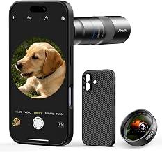 APEXEL 10x Compact Telephoto Lens & 200mm Macro Lens with Dedicated Phone Case, FMC Ed Professional Lens, Compatible with iPhone 17 Pro
