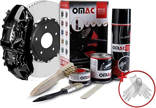 OMAC Kit de pintura de pinza de freno de alta temperatura, revestimiento resistente al calor, sistema a base de pintura epoxi, negro de Nueva York