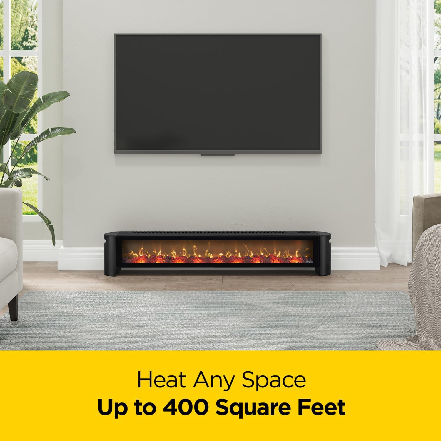 duraflame® Electric Fireplace Baseboard Heater, Black