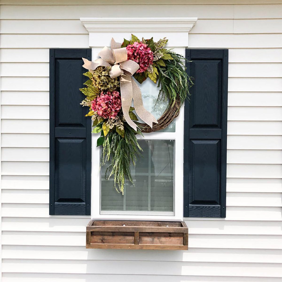 jojofuny Ghirlanda Porta Ingresso Stile Rustico Fiori Artificiali in Plastica, Decorazione Naturale per Casa e Matrimonio, Resistente a Sbiadimento e Appassimento Stile Stili multipli