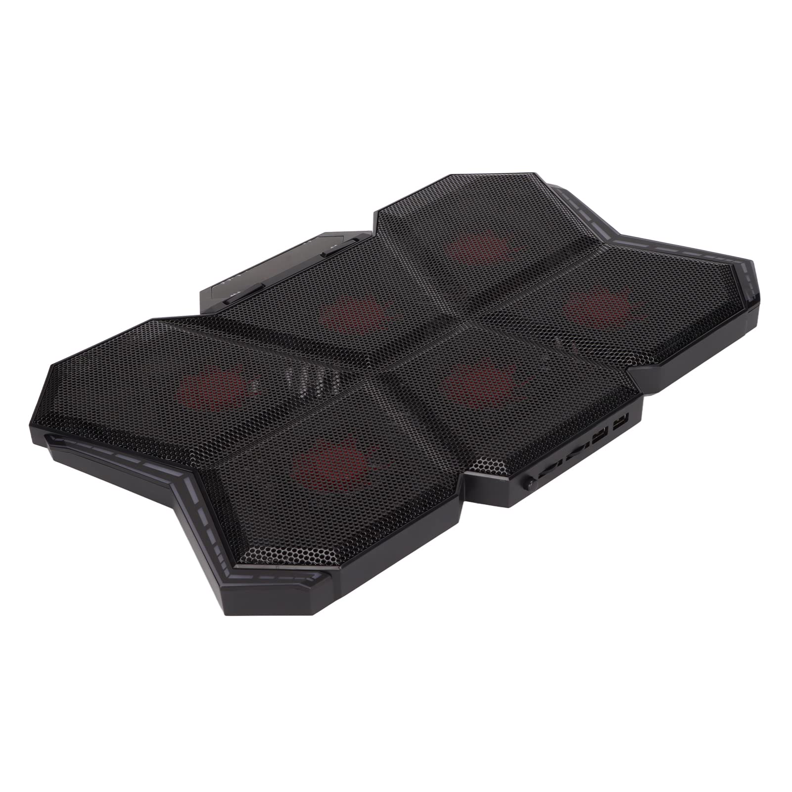 Laptop-Kühler, Kühlkissen, Notebook-Kühler, 6 Extrem Leise Lüfter, 7 Höhenverstellbar, 2600 U/min, 73,25 CFM, Zwei USB-Anschlüsse, Metallgeflecht für 12 Bis 17 Zoll Laptops