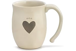 Mom Heart Cream Inspirational 16 ounce Ceramic Stoneware Coffee Mug