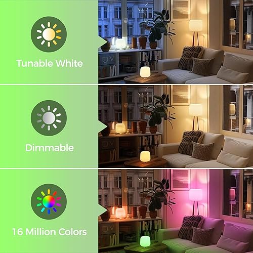 Miniatura 9 de Lightinginside Matter - Bombillas inteligentes compatibles con AlexaSiriApple HomeGoogle HomeSmartThings, WiFi A19 E26 RGBCW bombilla que cambia de