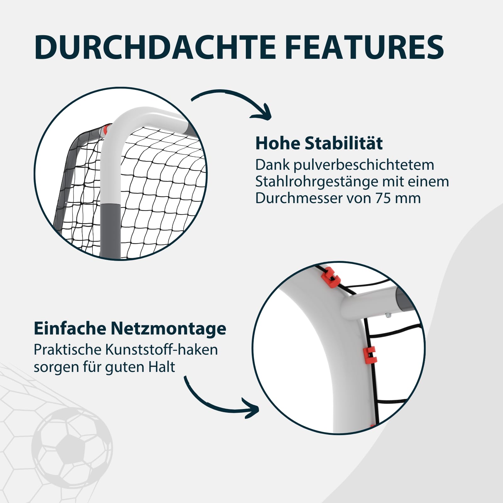 HUDORA Fußballtor RoCo mit Torwand (2-in-1) – Flexibles Targetshot-System – wetterfest, klappbar & stabil – für Kinder und Erwachsene – inkl. Punktzähler und variablen Zielöffnungen