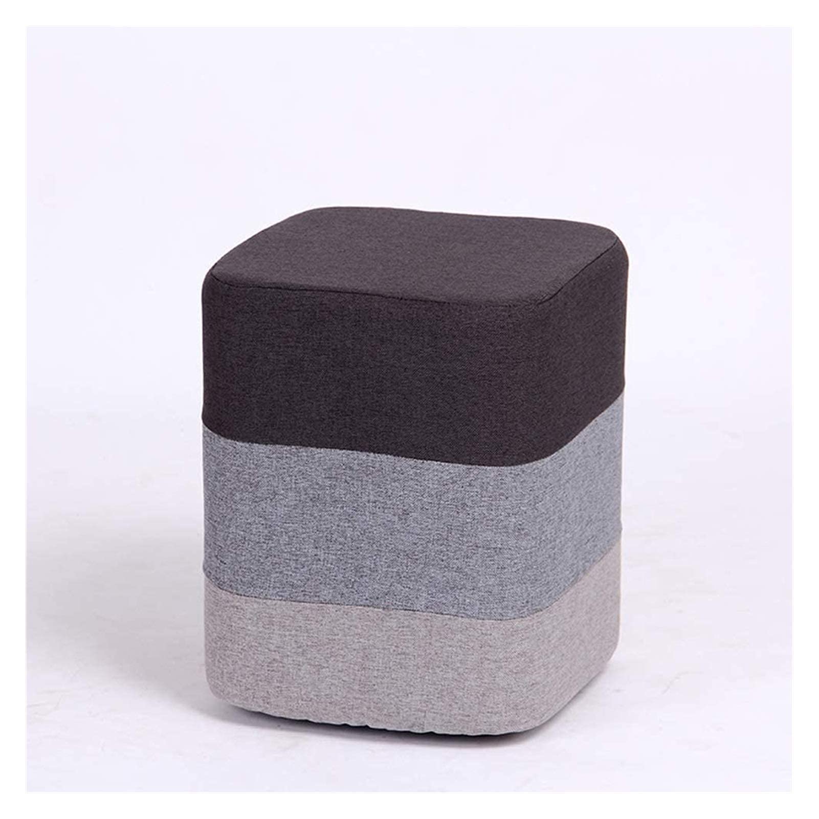 Pouf Moelleux en Lin et Tabouret Carré pour Salon et Chambre