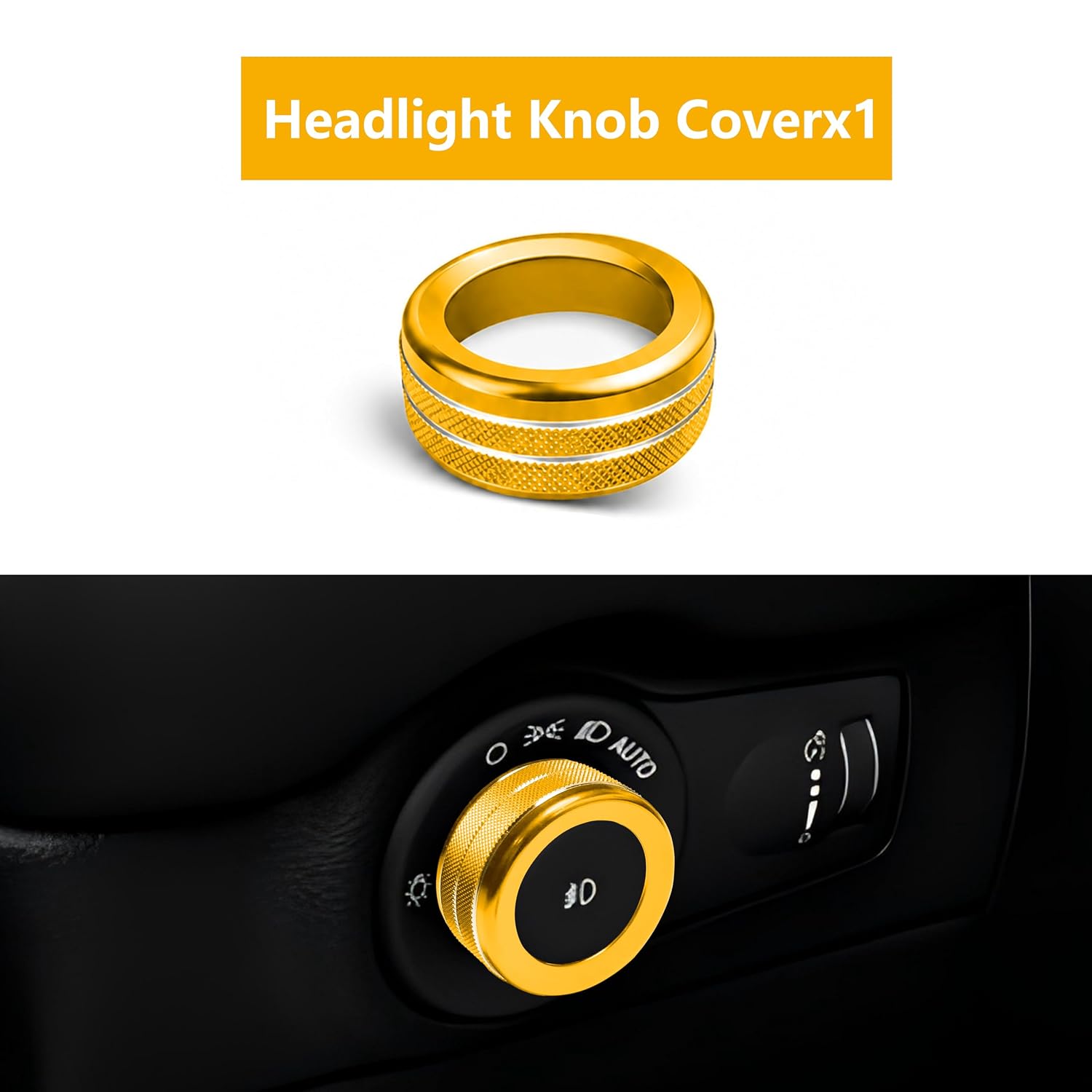 for Dodge Durango Accessories Knob Cover 2021 2022 2023 2024 2025 2026 Aluminum Alloy Buttton Knob Covers - Air Conditioner, Volume, Tune, Headlight, Push Start Stop Decorated Rings Trim 6Pcs (Gold) image 4