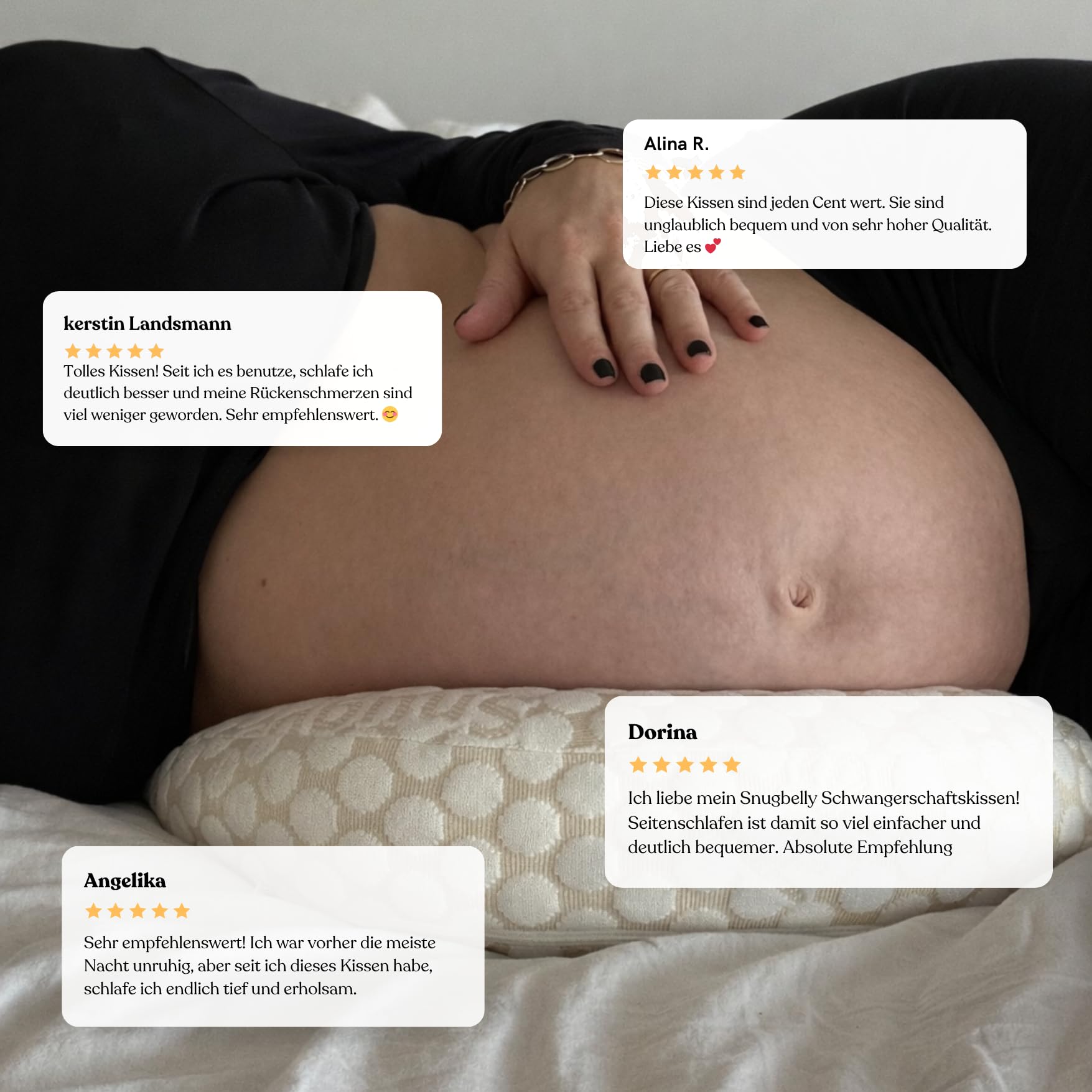 Schwangerschaftskissen 3-teilig – Seitenschläferkissen für Schwangere mit Rücken-, Bauch- und Hüftstütze, danach als Stillkissen nutzbar, Oeko-TEX Zertifiziert