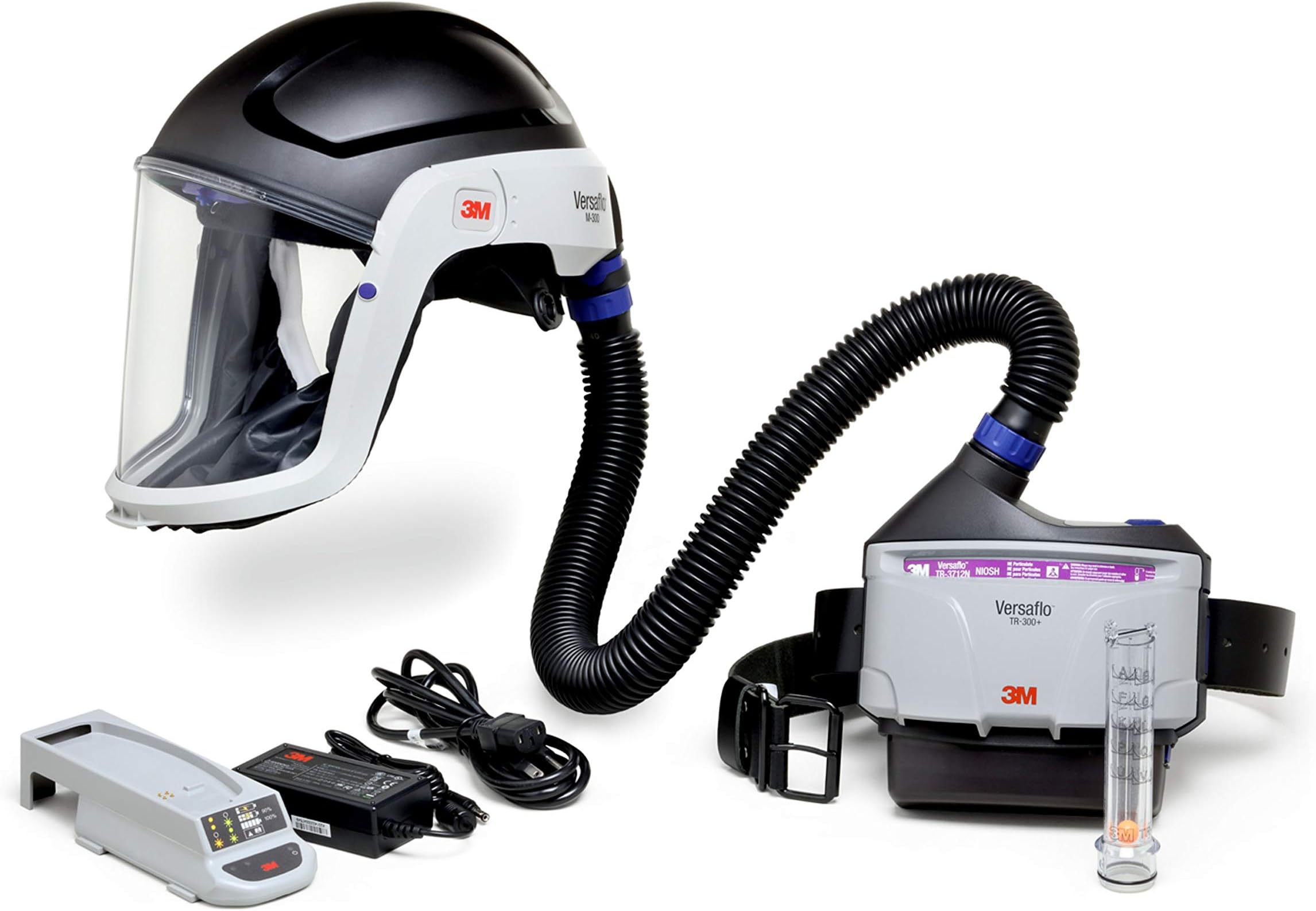 PAPR Respirator, Versaflo Powered Air Purifying Respirator Kit, TR-300N+ HIK, Heavy Industry, Hard Hat Assembly, All-in-One Respiratory Protection for Particulates, NIOSH Approved, Grinding