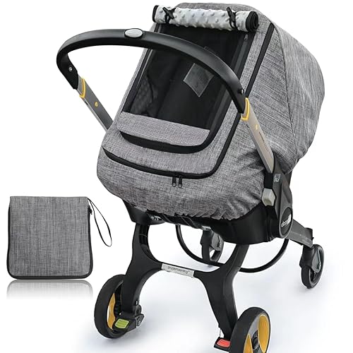 Miniatura 10 de Fundas de asiento de automóvil para bebés, funda de asiento de automóvil para niños y niñas, resistente al viento, toldo de asiento de automóvil a